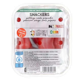 Delhaize | Poivron | Rouge | Snack | Sans peppins 