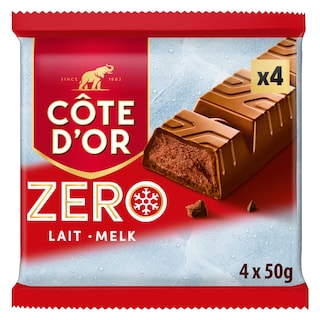 Côte d'Or | Chocolat | ZERO | Chocolat Au Lait | 4 Pcs 4 x 50 gr