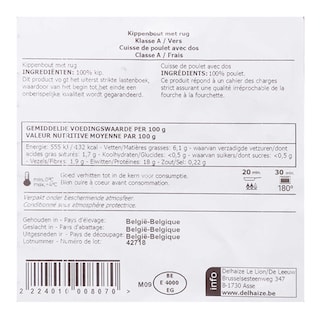 Delhaize | Bouten met rug| Kip | Maxi pack +/- 1,4 kg