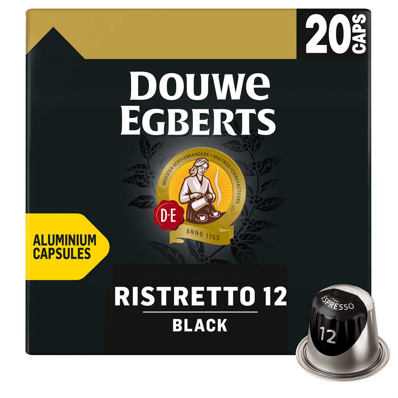 Douwe Egberts Koffie | Ristretto | Black 12 | Caps