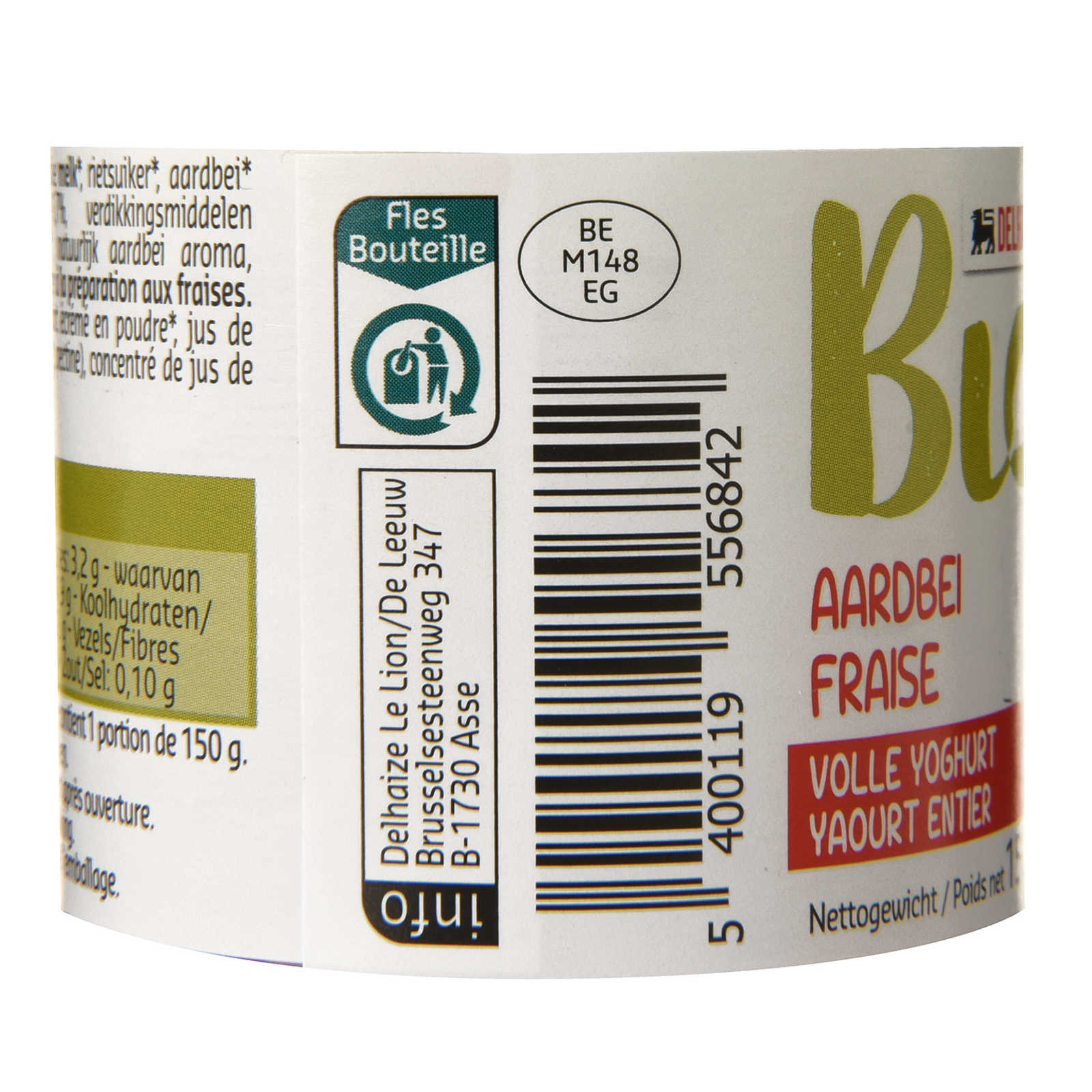 Delhaize | Bio | Yaourt | Fraise |  3+1 | Bio 