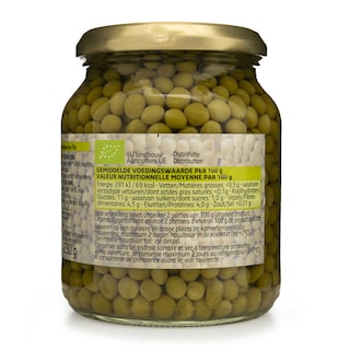 Delhaize | Bio | Petits pois | Extra fins | Bio | Bocal 