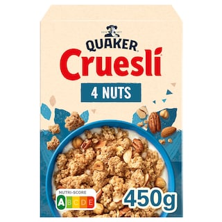 Quaker | Cruesli | 4 Nuts | Cereales | Muesli | 450G 