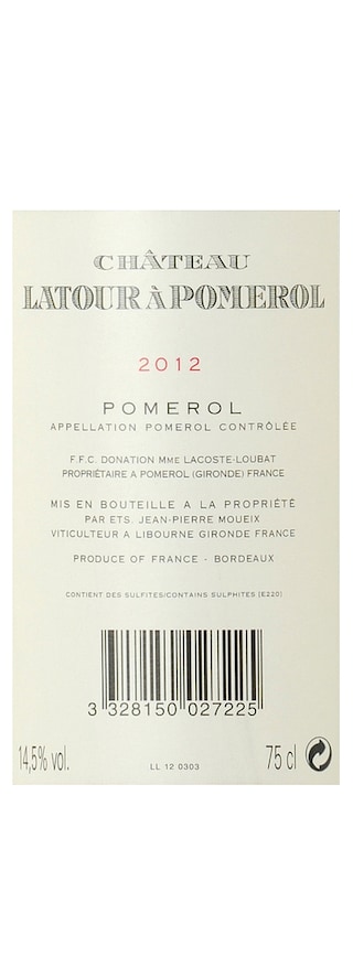 FR BORDEAUX POMEROL | CHATEAU LATOUR POMEROL 2012 