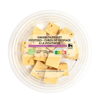 Delhaize | Gouda | Kaasblokjes | Mosterd | 120g 