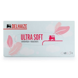Delhaize | Mouchoirs | Boite | 4 plis | 80 feuilles/bt 