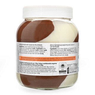 Delhaize | Pâte à tartiner | Duo | Blanc & noisettes 