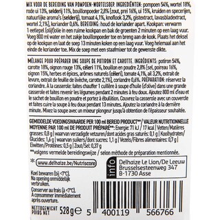 Delhaize | Soep | Wortelpompoen 528 gr