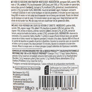 Delhaize | Potage | de carotte | potiron 528g 