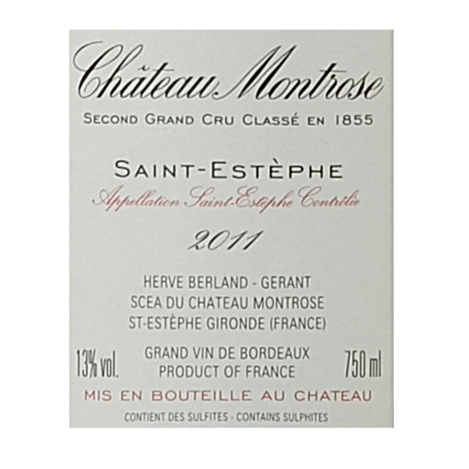 FR BORDEAUX SAINT ESTEPHE | Château Montrose 2011 Rouge | 75 cl