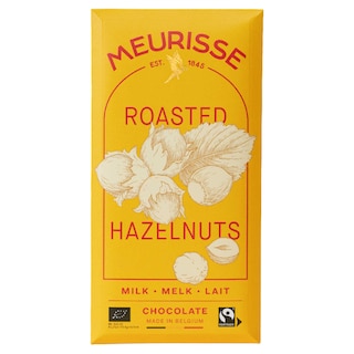 Meurisse | Chocolat au lait | Noisettes Grillées | fairtrade | Bio 