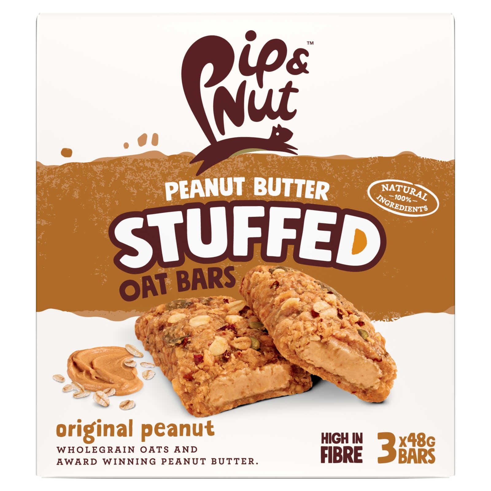 Pip&Nut Haverreep | Gevuld | Pindakaas