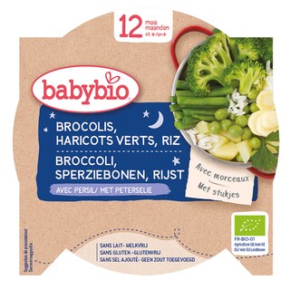 Babybio | Maaltijd | Broccoli Sperziebonen Rijst | 12M | Bio 230 gr