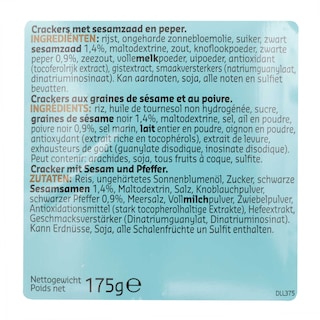 Delhaize | Snack | Cracker | Sésame | Poivre 175 gr