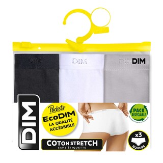 Dim | EcoDIM | Boxers coton | zwart/wit/grijs | 36/38 