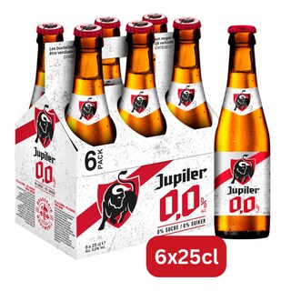 Jupiler | Blond Bier | Pils | alcoholvrij | 0% alc. | Fles 6 x 25 cl