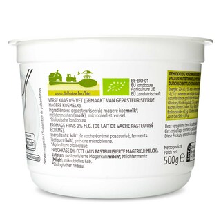 Delhaize | Bio | Verse kaas | Mager | 0 % v.g. | Bio 500 gr