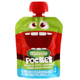 Materne | Fruit Pocket! | Compote | Pomme | Fraise 4 x 90 gr