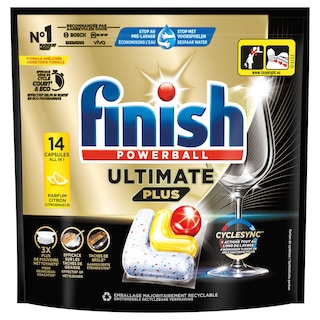 Finish | Capsules lave-vaiselle| Ultimate+ |Citron 14 pc