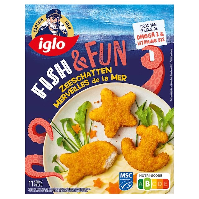Iglo | Fish & Fun | Poisson Pané | 352 gr | Delhaize