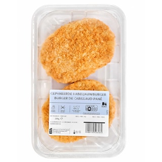 Delhaize | Kabeljauwburger | Gepaneerd 
