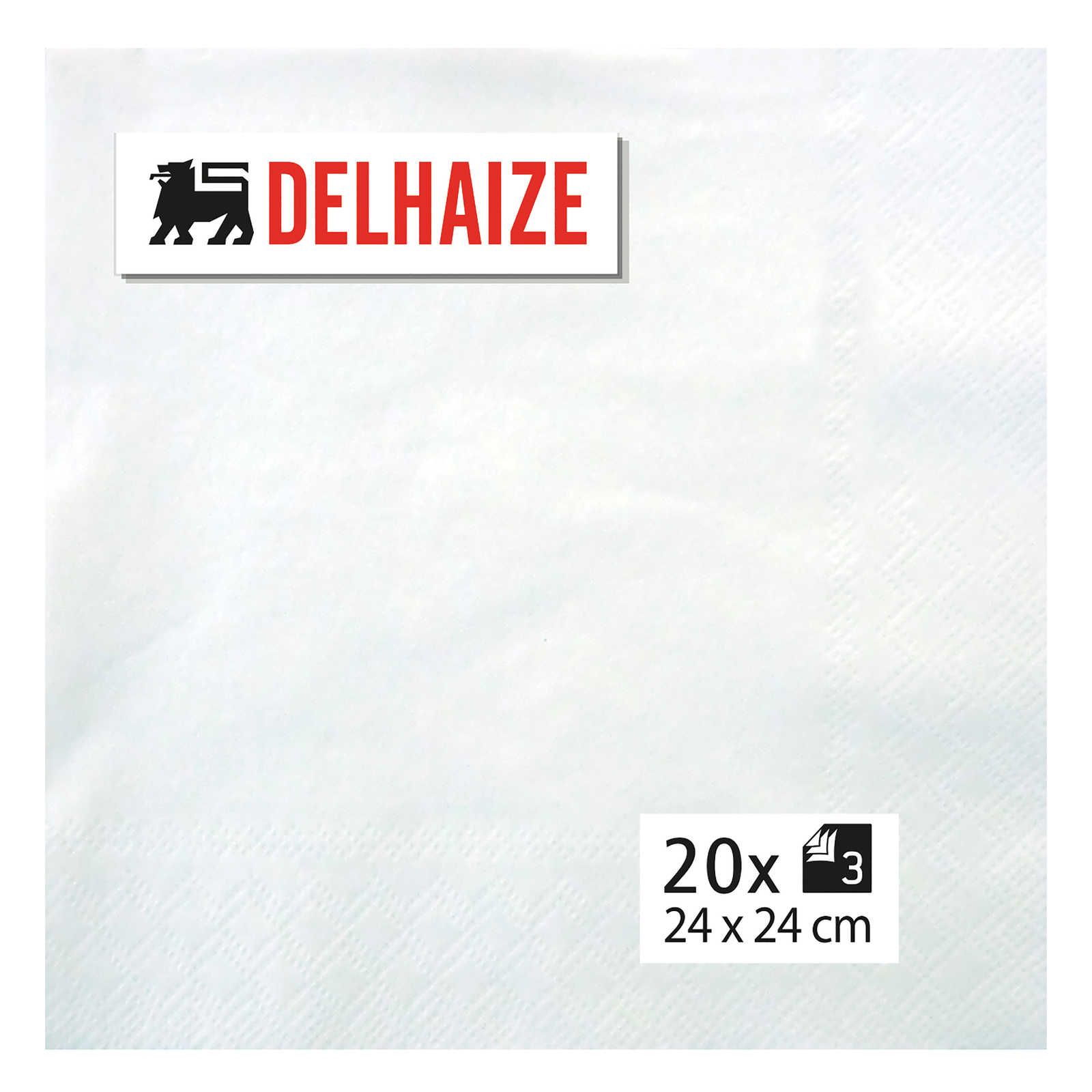 * | Serviettes | 3 plies | blanc | 24x24cm 