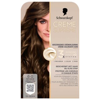 Schwarzkopf | Creme Supreme | Coloration Cheveux | 6-0 | Brun clair 1 pc