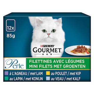 Gourmet | Perle | Aliment Chat | Adulte | Filettines | Viandes 12 x 85 gr