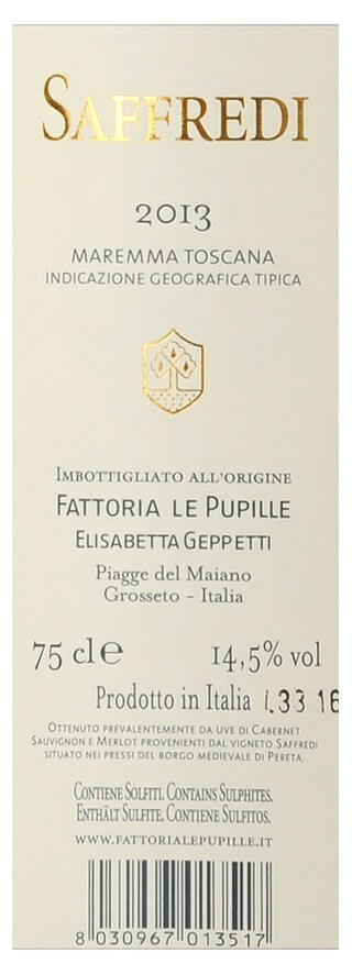 Saffredi | Maremma Toscana | 2013 