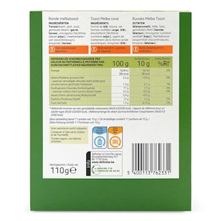Delhaize | Toast | Melba | Rond 110 gr