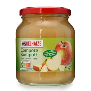 Delhaize | Compote | Pomme | Morceaux | Bocal 