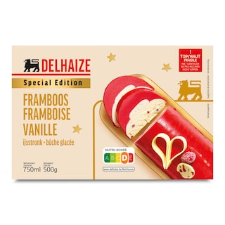 Delhaize | Bûche | Framboise | Vanille 75 cl