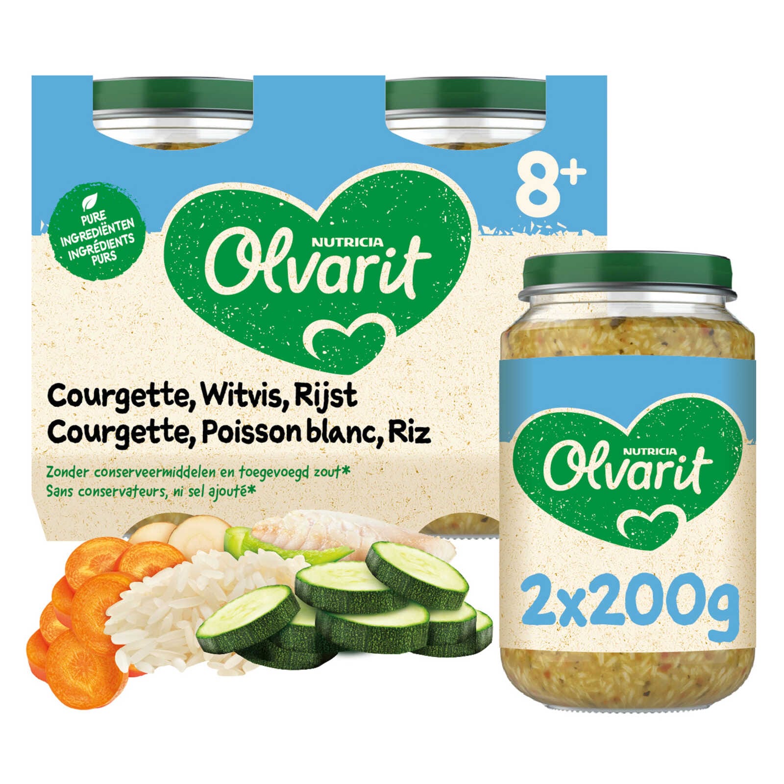 Olvarit Maaltijd | Courgette Vis Rijst | 8M