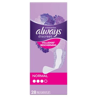 Always | Discreet | Inlegkruisjes | Urineverlies | Normaal 28 st