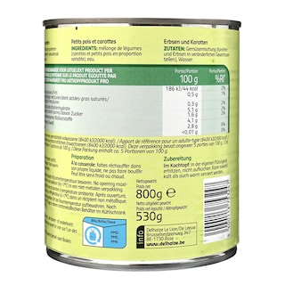 Delhaize | Petits pois - Carottes 