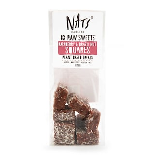 Nats | Raw sweets | Glutenvrij | Dadel | Frambozen | Amandelen | Paranoten 