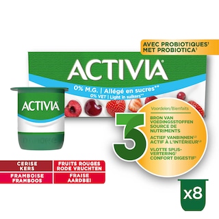Activia | Yaourt | Fruits | Mix | 0% m.g. | Probiotiques 