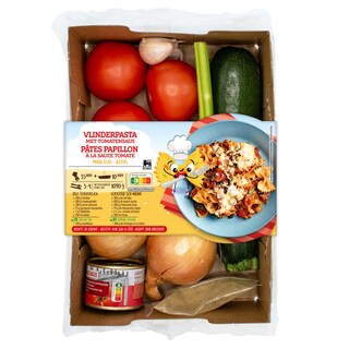 Delhaize | Maaltijdbox | Vlinderpasta met tomatensaus 