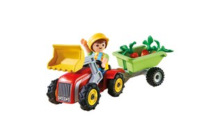 Playmobil | Enfant avec tracteur et remorque 