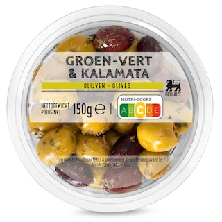Delhaize | Olijven mix groen en zwart 