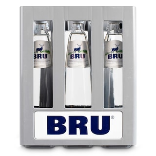 Bru | Eau minérale |Finement pétillante  naturelle | VERRE 