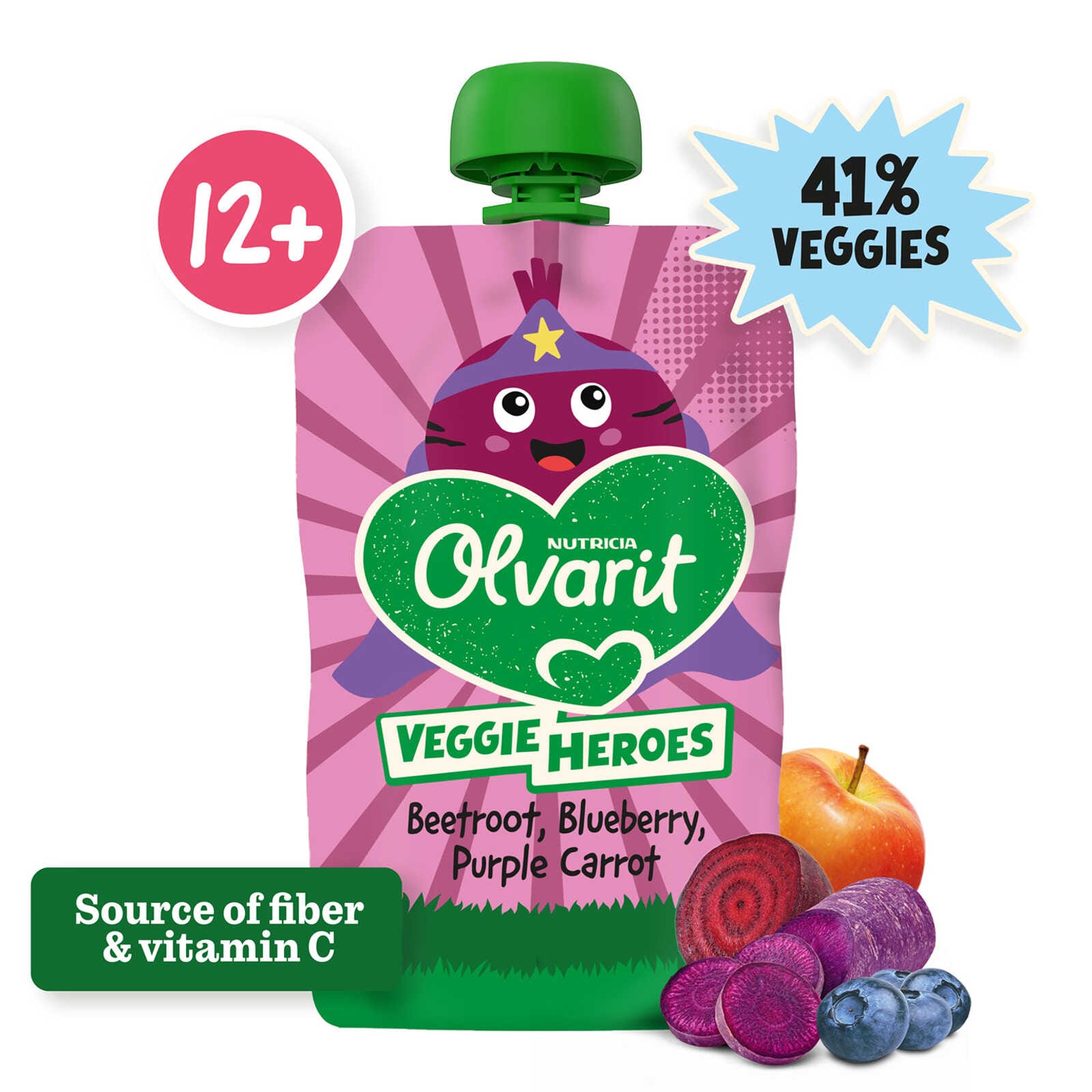 Olvarit Knijpzakje | Biet Bosbes Wortel | 12M+