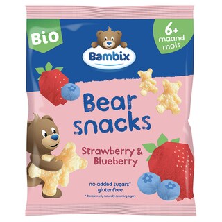Bambix | Berensnacks | Aardbei Bosbessen | 6m+ | Bio 30 gr