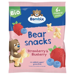 Bambix | Snacks Ours | Fraise Myrtille | 6m+ | Bio 30 gr