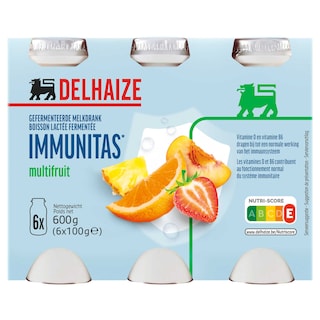 Delhaize | Drinkyoghurt | Multivruchten | Immuniteit 6 x 10 cl