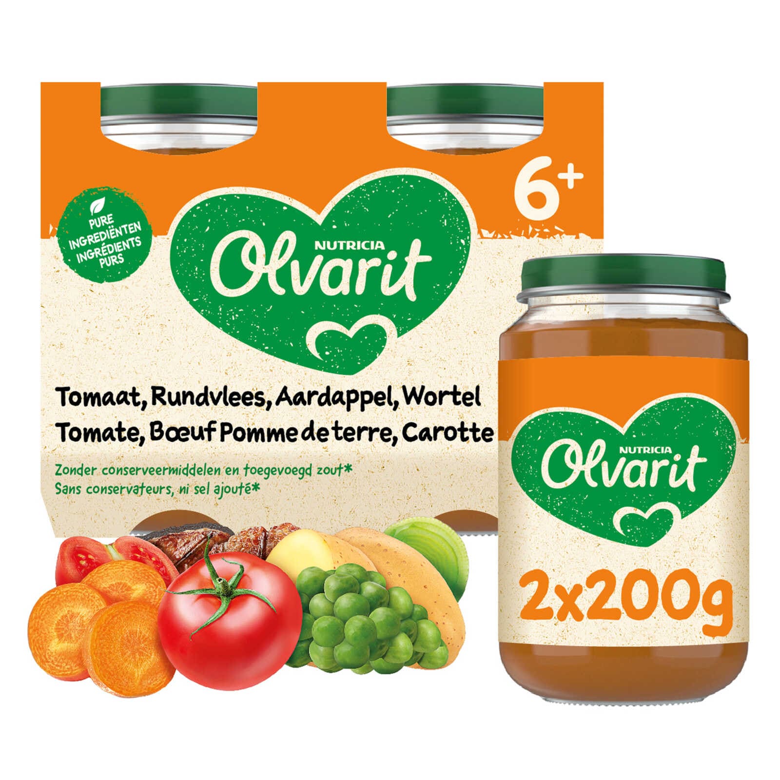 Olvarit Maaltijd | Tomaat Rundvlees Wortel | 6M