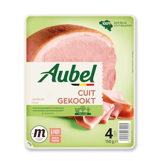 Aubel | Gekookte ham met natuurlijke zwoerd | 4 Sneden 