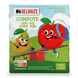 Delhaize | Compote | Kids | Pomme | Poire 4 x 90 gr