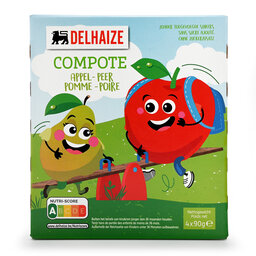 Delhaize | Compote | Kids | Appel | Peer 4 x 90 gr