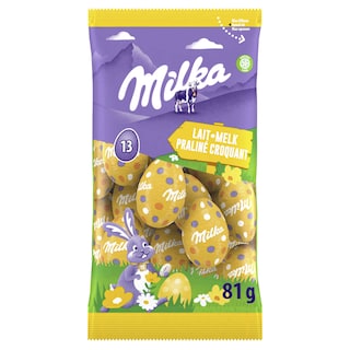 Milka | Eieren| Melkchocolade | Praliné | Croquant 
